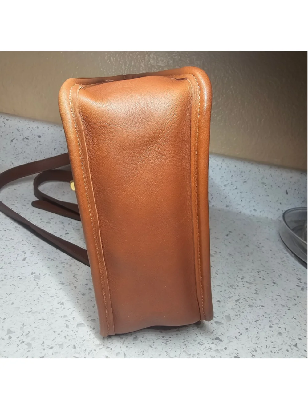 Vintage Coach British Tan Leather Dowel Crossbody Bag - Picture 6 of 13